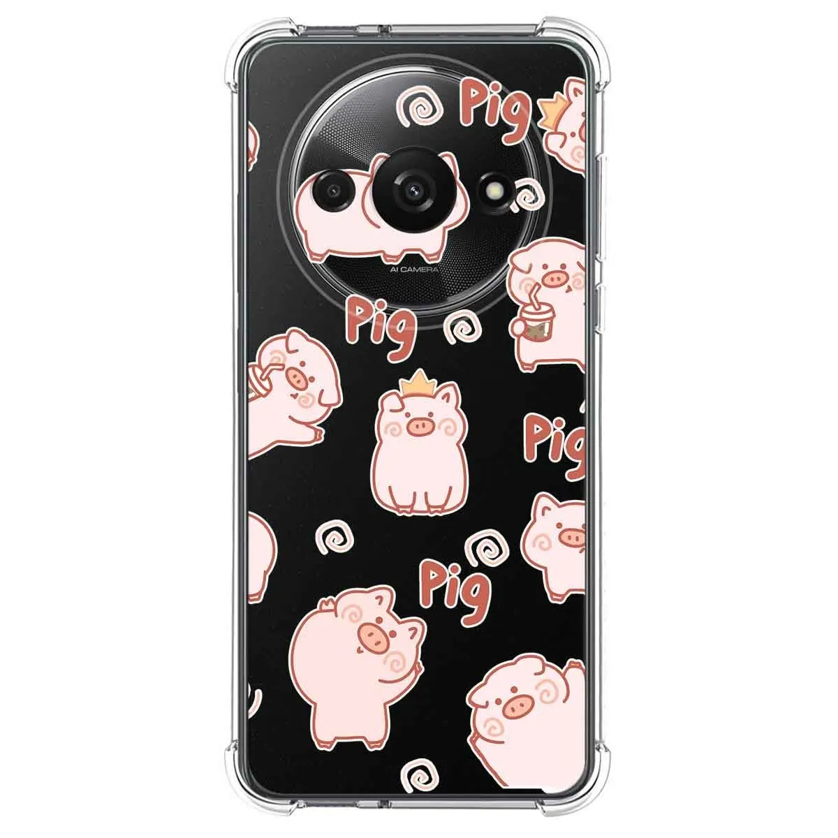 Funda Silicona Antigolpes para Xiaomi Redmi A3 diseño Cerdos Dibujos
