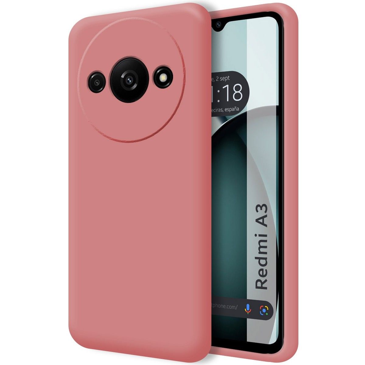 Funda Silicona Líquida Ultra Suave para Xiaomi Redmi A3 color Rosa