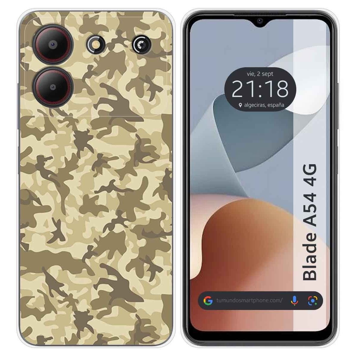 Funda Silicona para Zte Blade A54 4G diseño Sand Camuflaje Dibujos