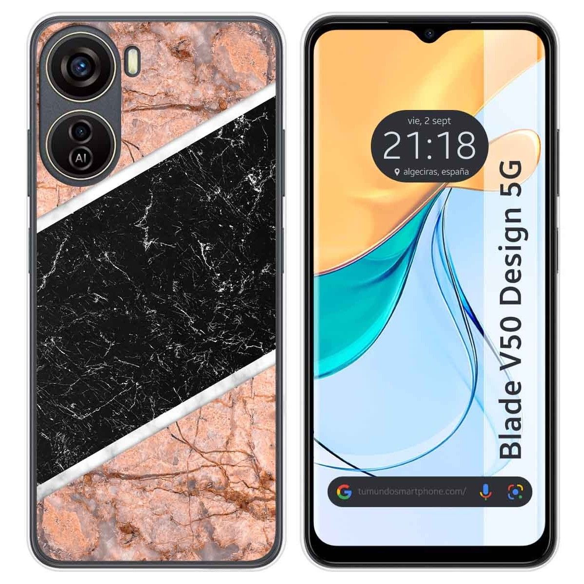 Funda Silicona para Zte Blade V50 Design 5G diseño Mármol 07 Dibujos