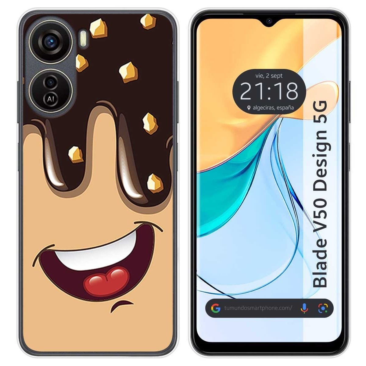 Funda Silicona para Zte Blade V50 Design 5G diseño Helado Chocolate Dibujos