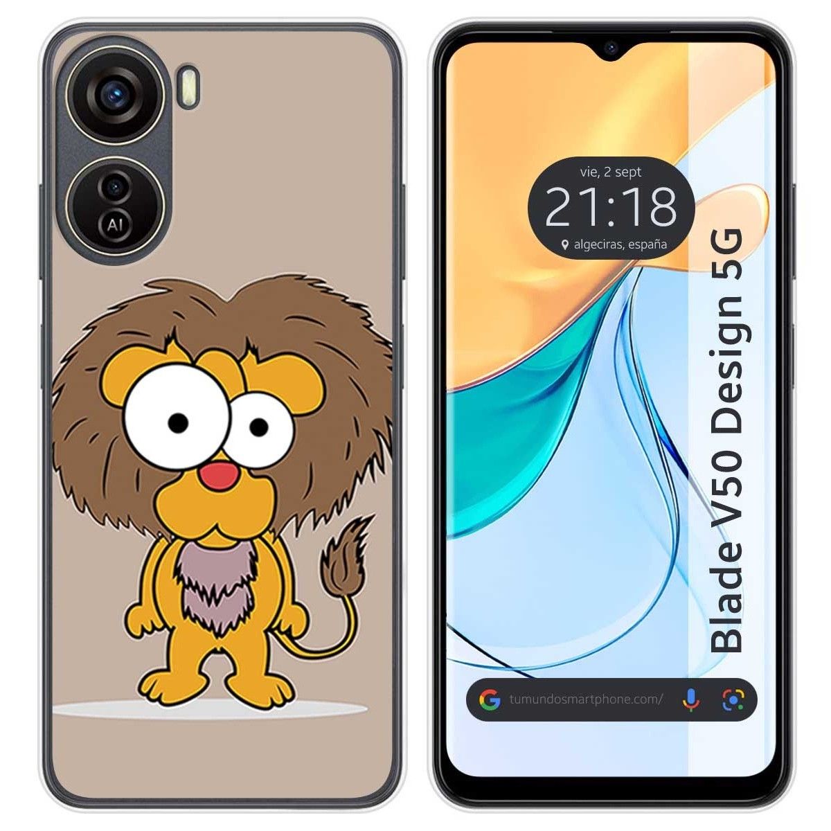 Funda Silicona para Zte Blade V50 Design 5G diseño Leon Dibujos