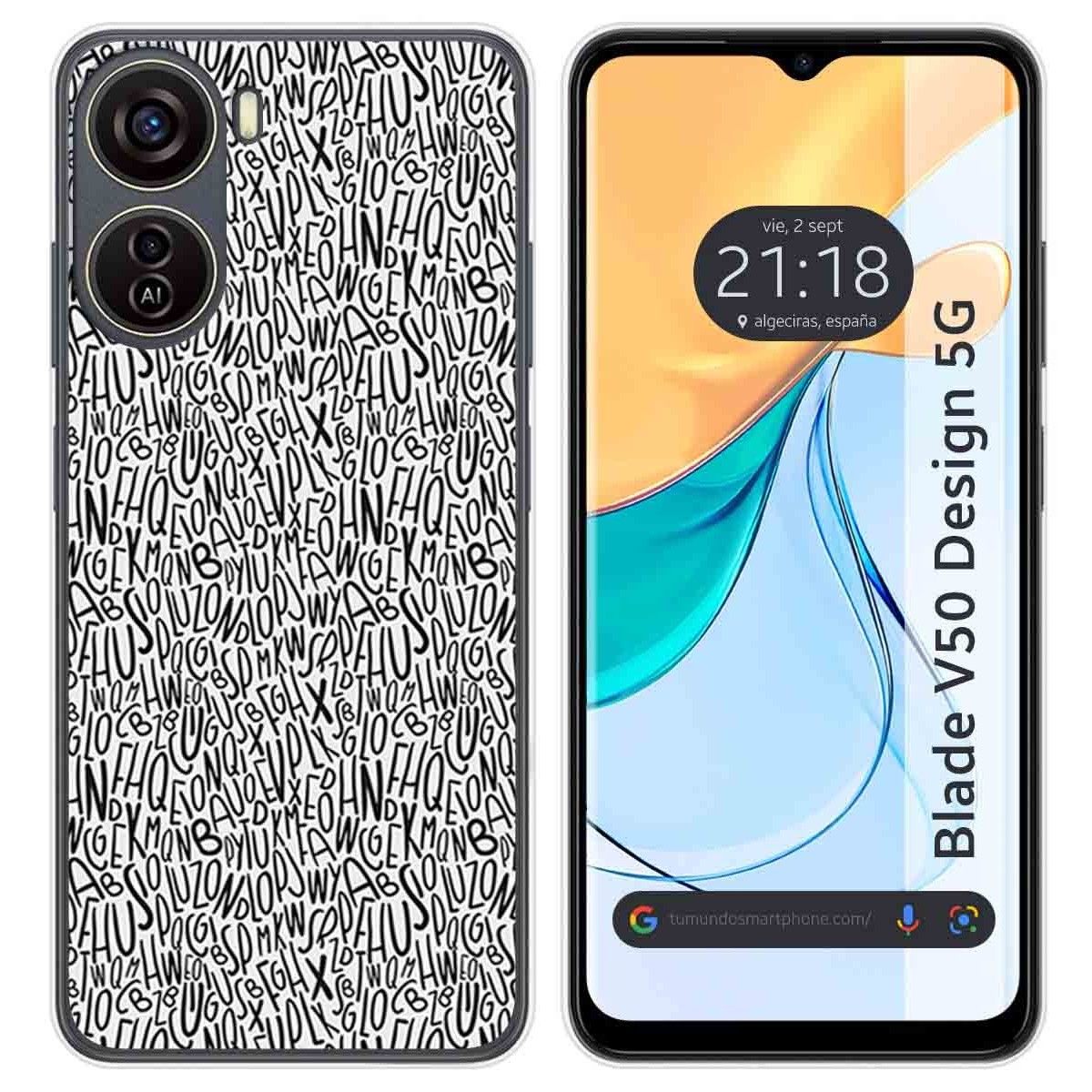 Funda Silicona para Zte Blade V50 Design 5G diseño Letras Dibujos