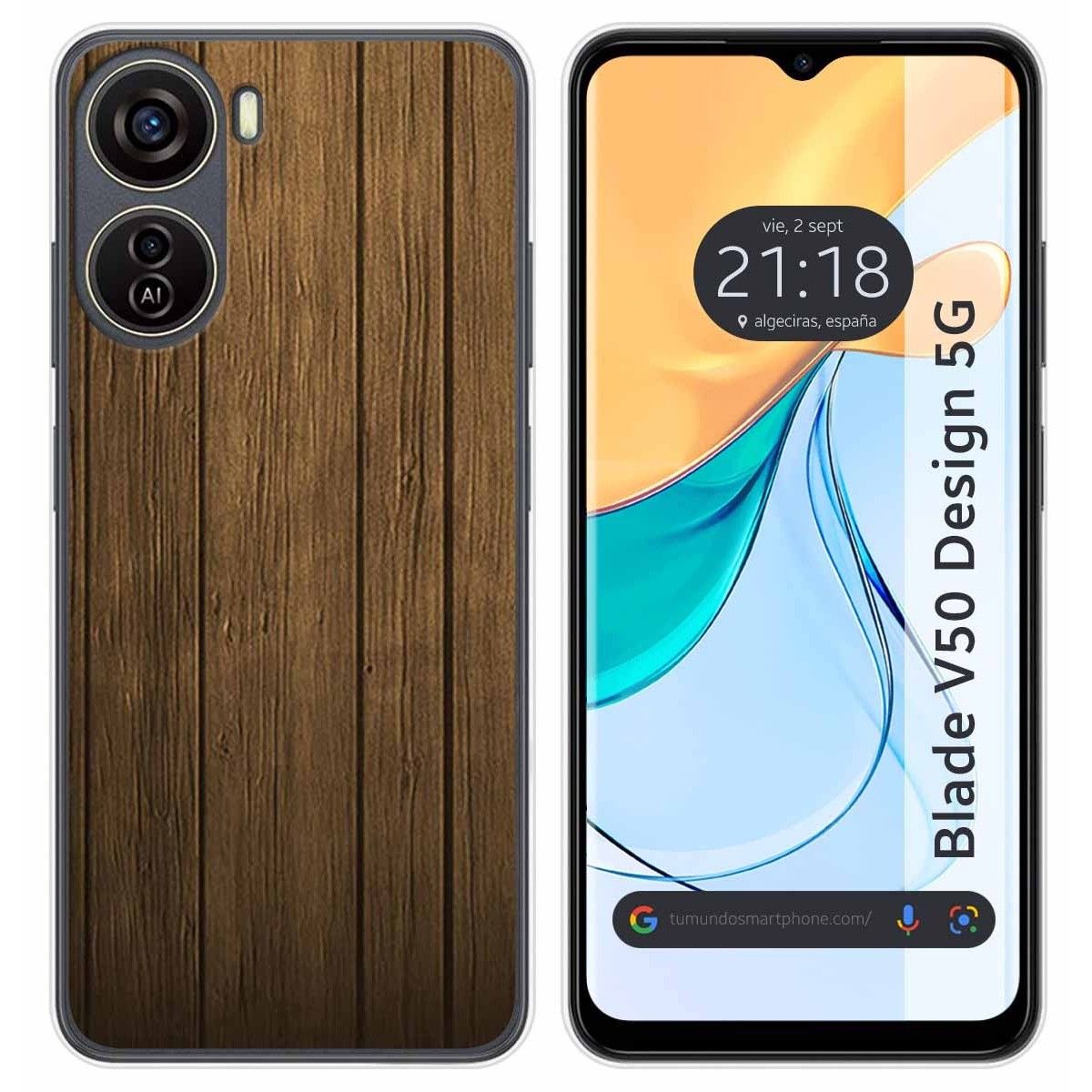 Funda Silicona para Zte Blade V50 Design 5G diseño Madera Dibujos