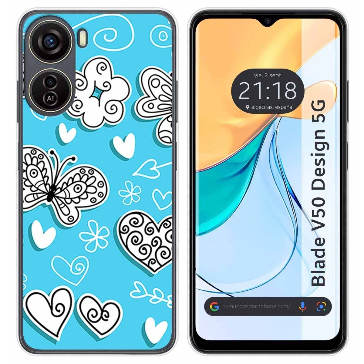 Funda Silicona para Zte Blade V50 Design 5G diseño Mariposas Dibujos