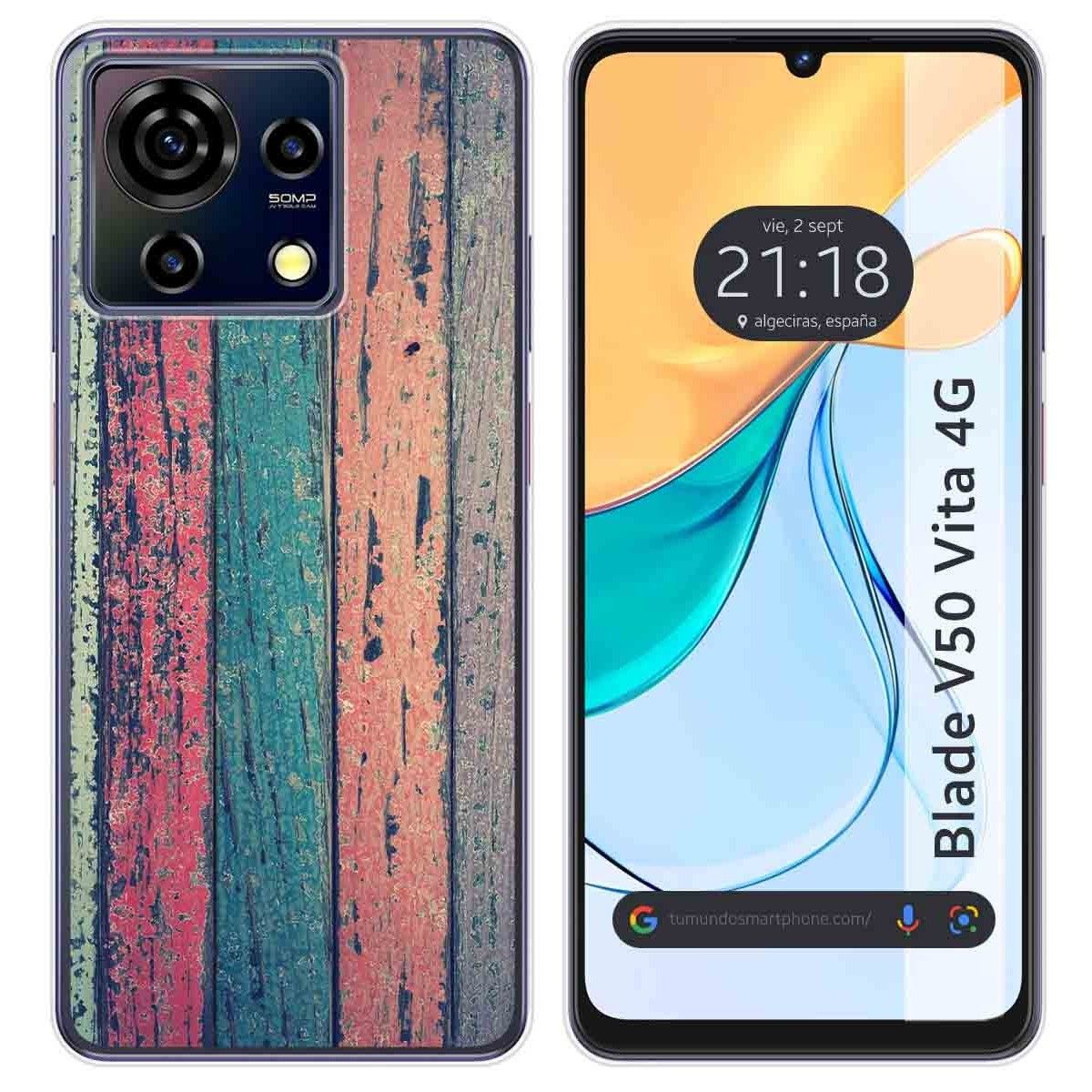 Funda Silicona para Zte Blade V50 Vita 4G diseño Madera 10 Dibujos