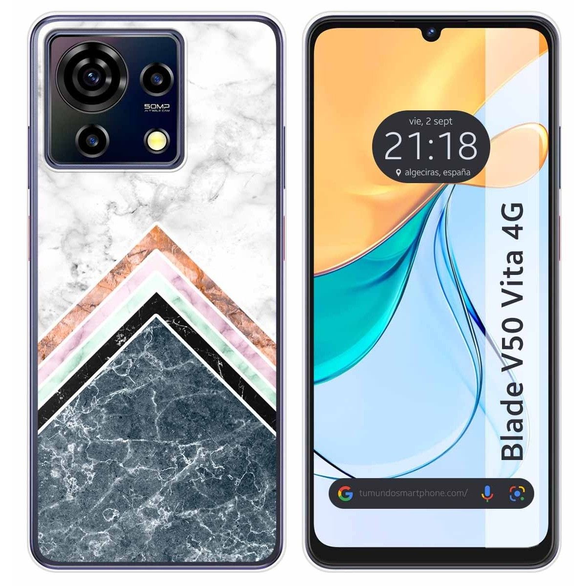 Funda Silicona para Zte Blade V50 Vita 4G diseño Mármol 05 Dibujos