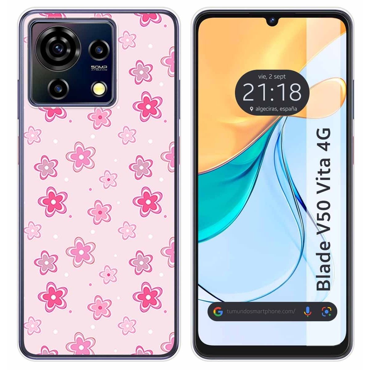 Funda Silicona para Zte Blade V50 Vita 4G diseño Flores Dibujos