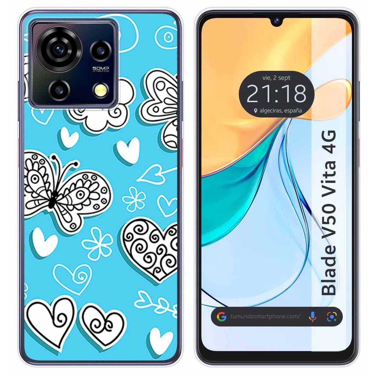 Funda Silicona para Zte Blade V50 Vita 4G diseño Mariposas Dibujos