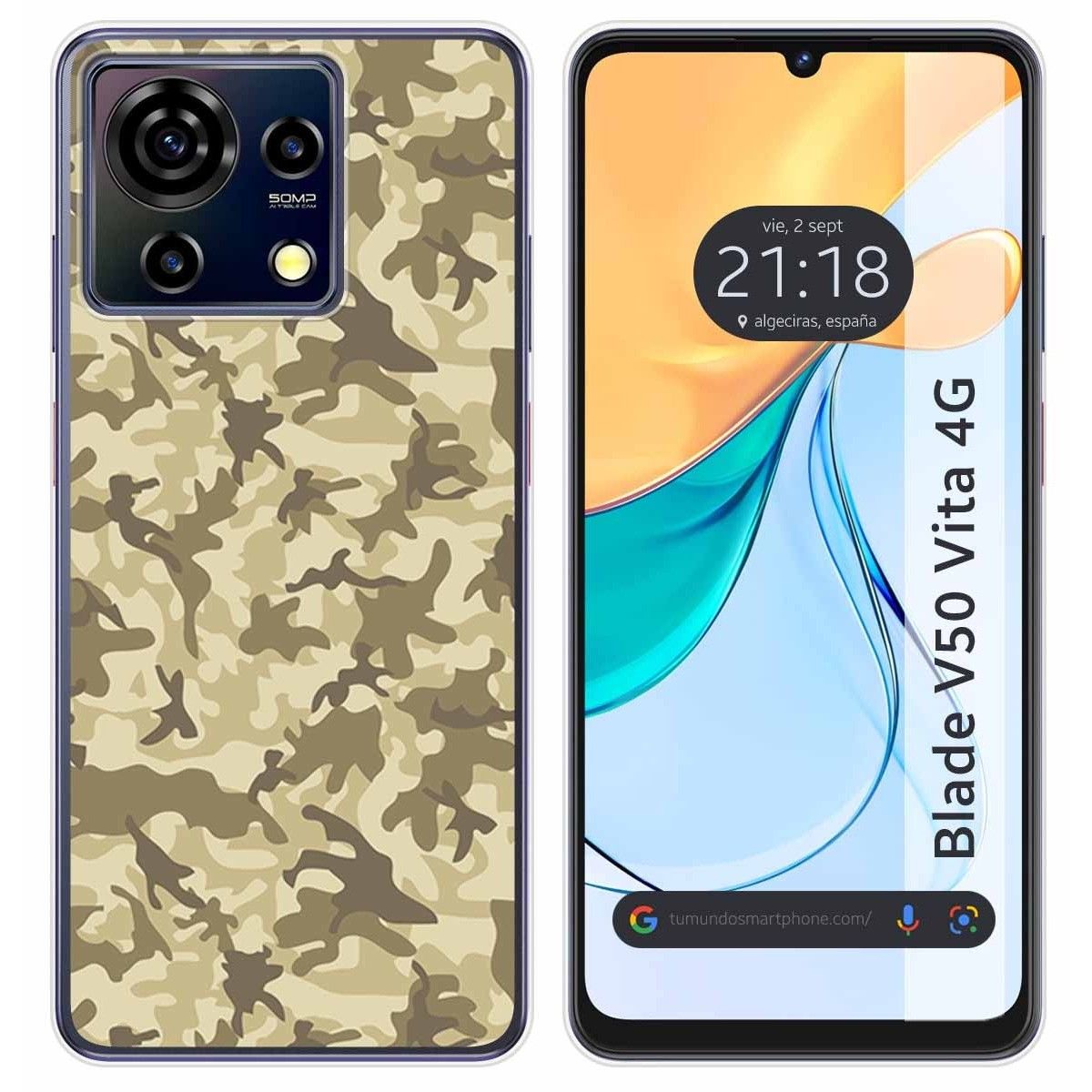 Funda Silicona para Zte Blade V50 Vita 4G diseño Sand Camuflaje Dibujos