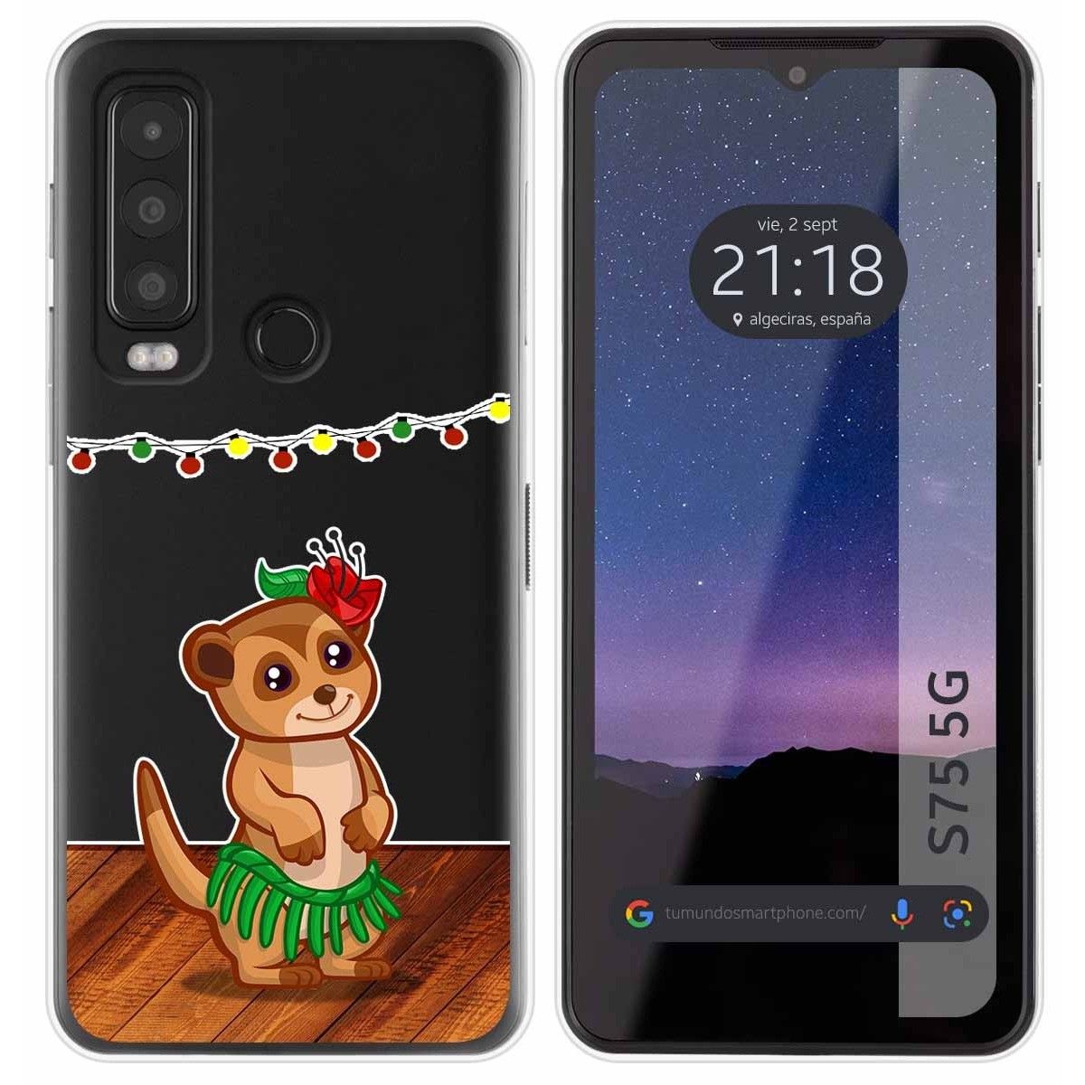 Funda Silicona Transparente para CAT S75 5G diseño Suricata Dibujos