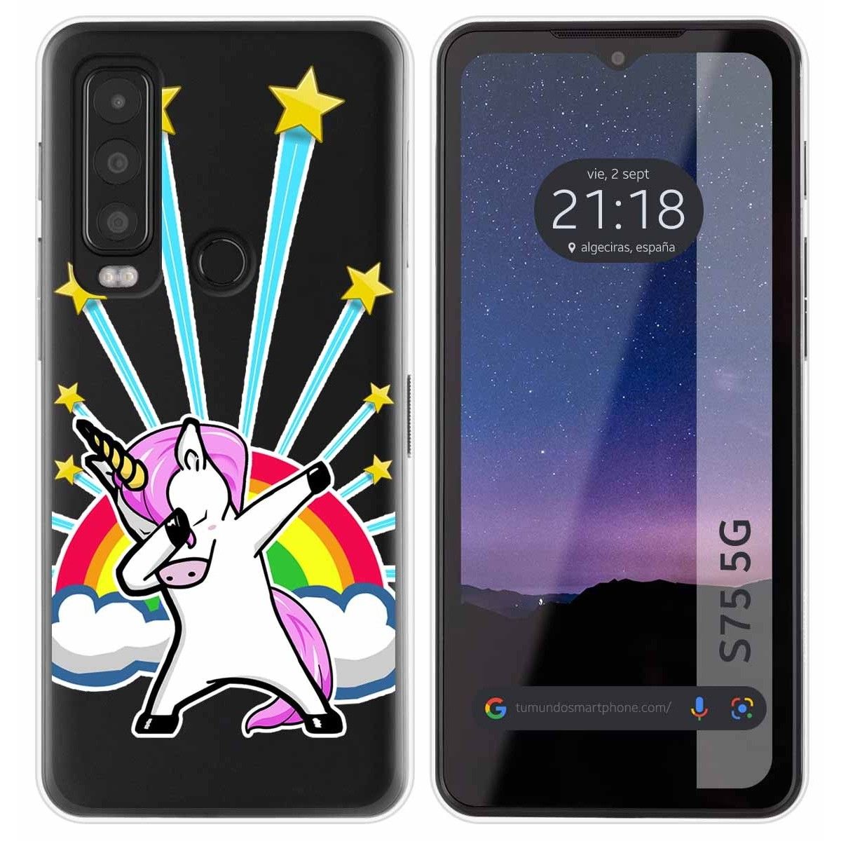 Funda Silicona Transparente para CAT S75 5G diseño Unicornio Dibujos