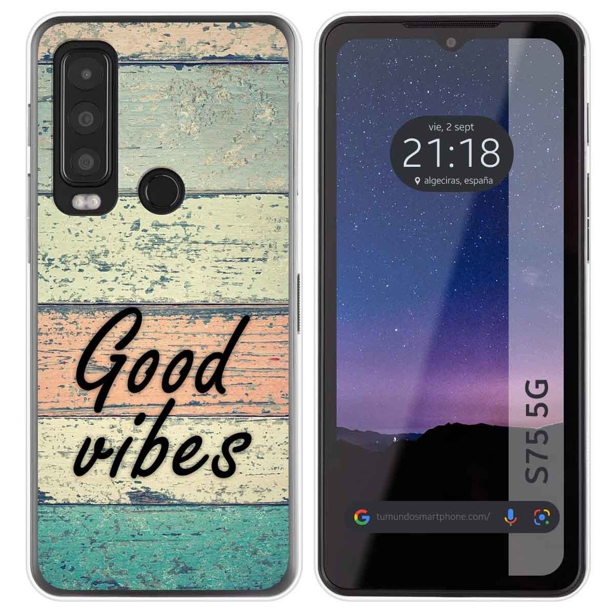 Funda Silicona para CAT S75 5G diseño Madera 01 Dibujos