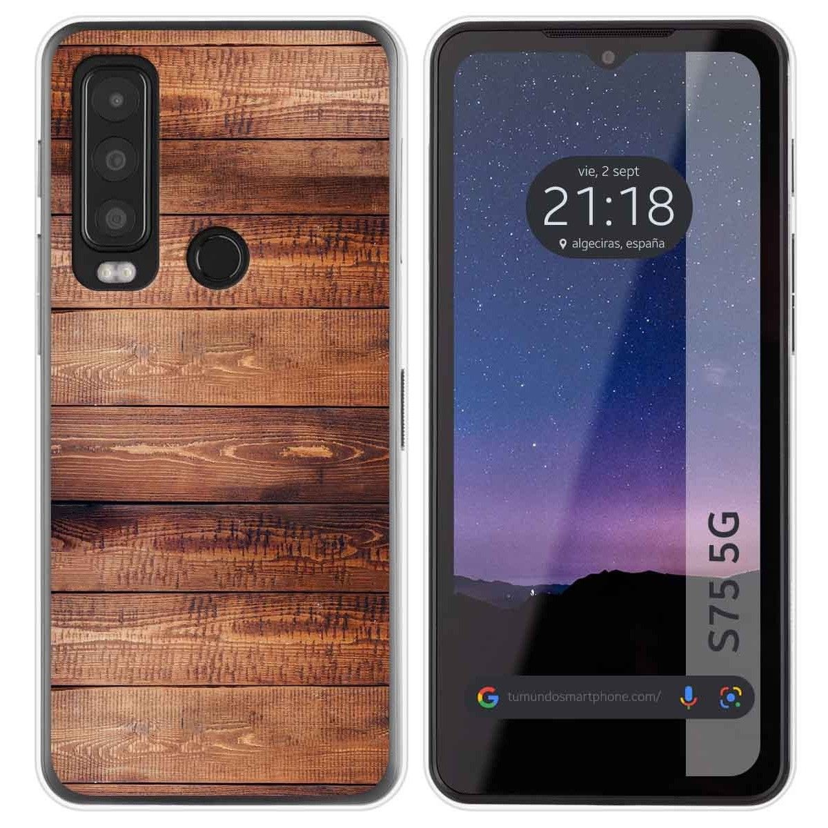 Funda Silicona para CAT S75 5G diseño Madera 02 Dibujos