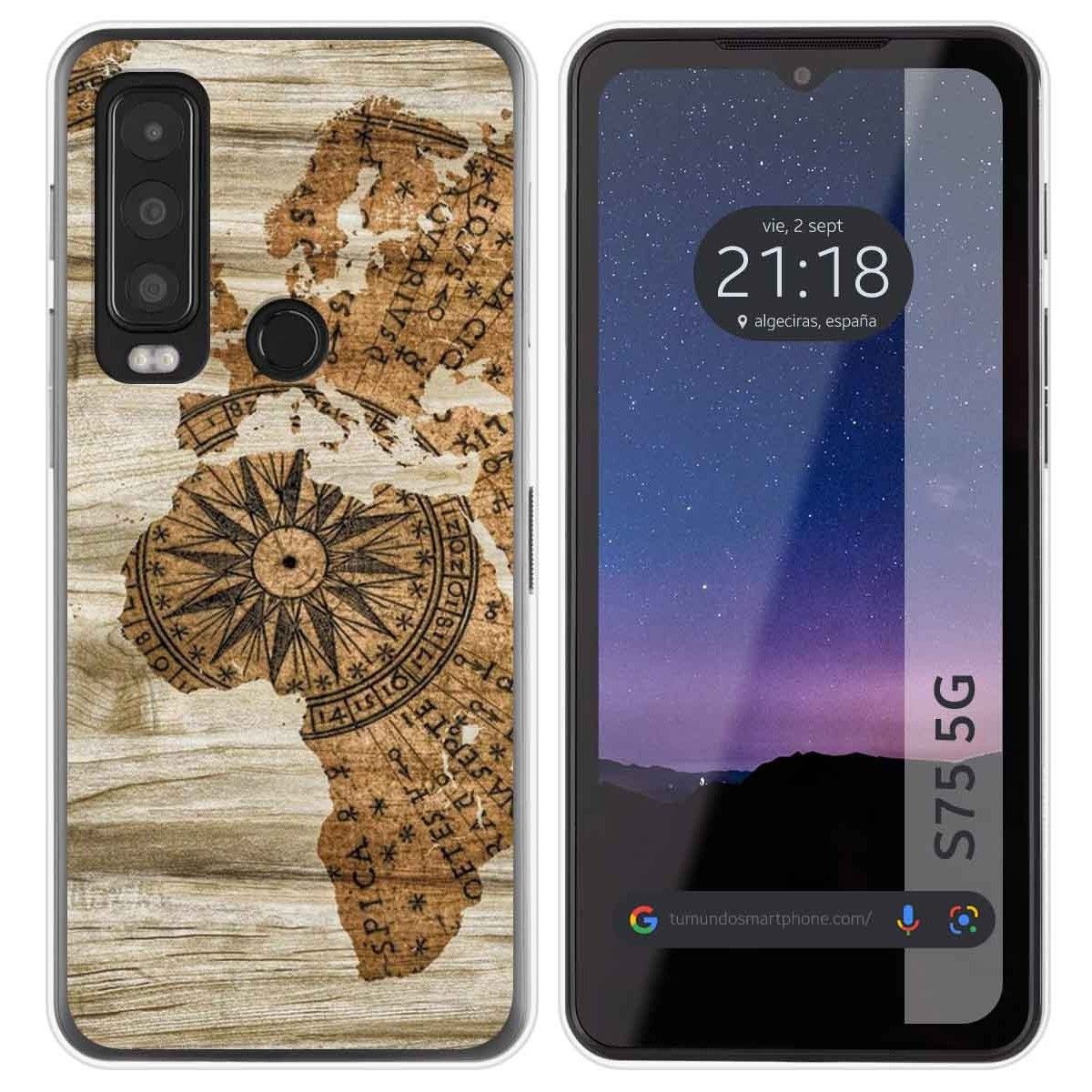 Funda Silicona para CAT S75 5G diseño Madera 07 Dibujos