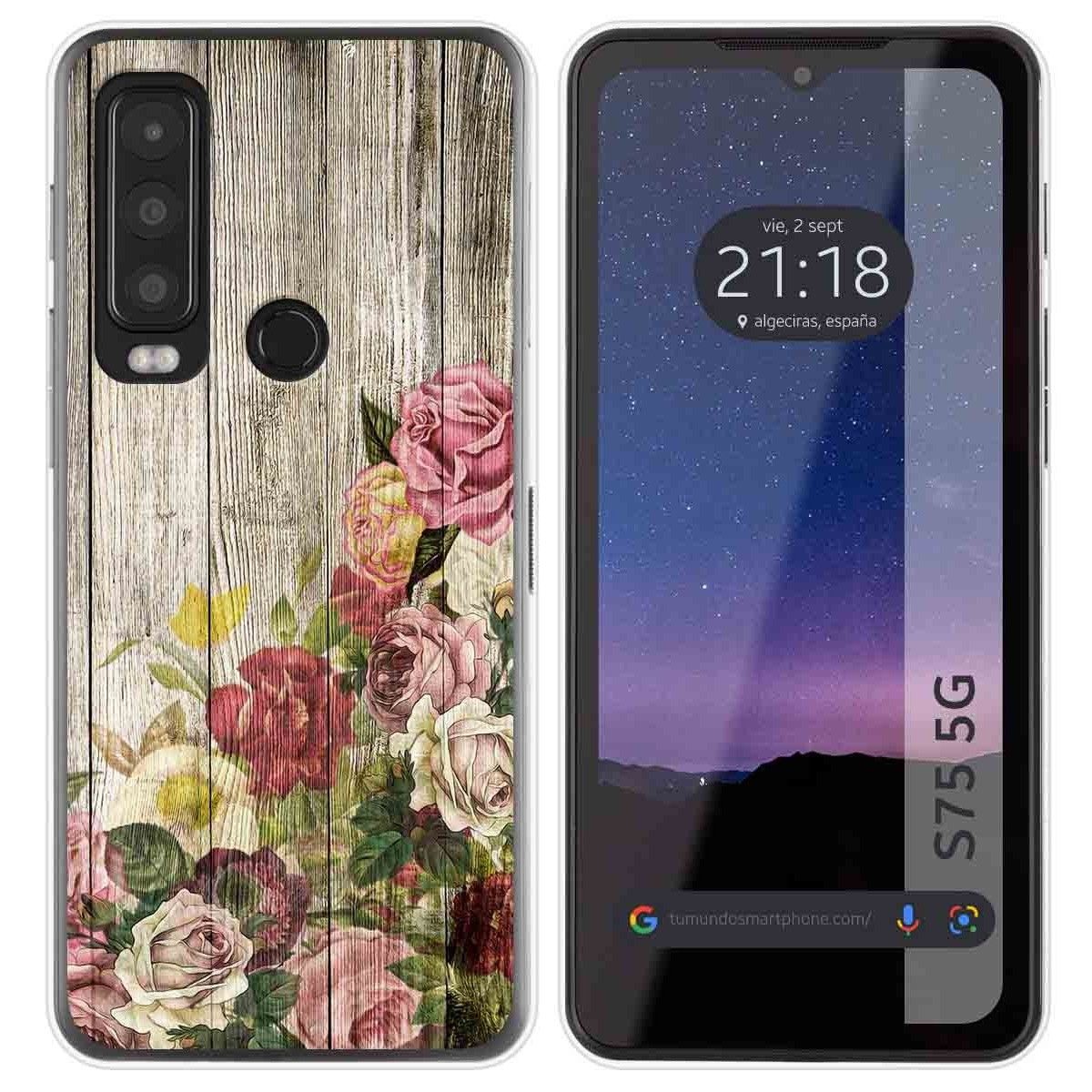 Funda Silicona para CAT S75 5G diseño Madera 08 Dibujos