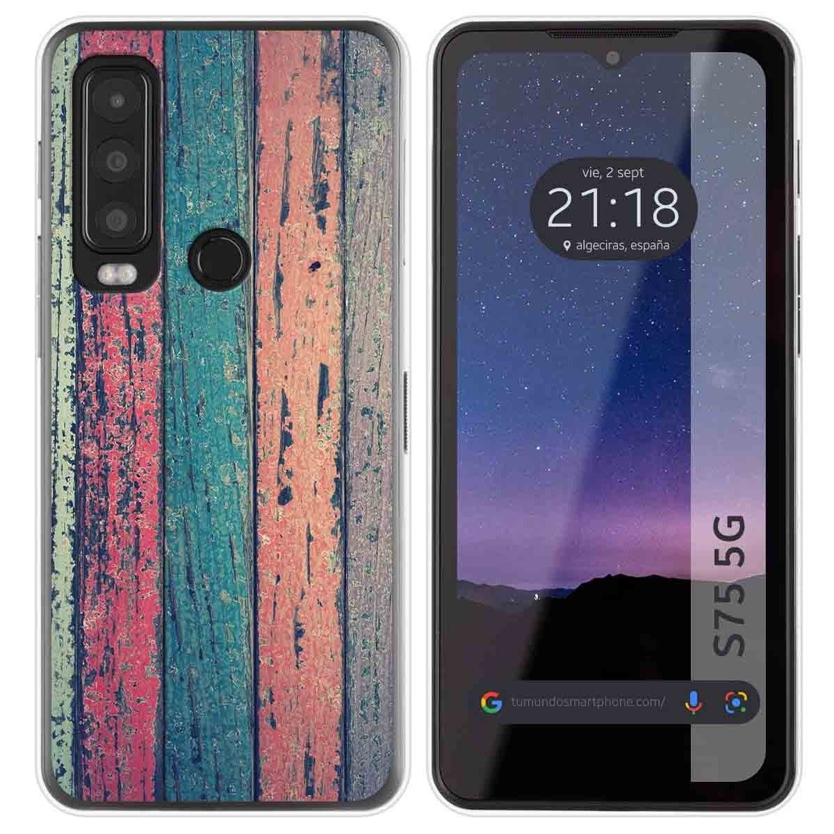 Funda Silicona para CAT S75 5G diseño Madera 10 Dibujos