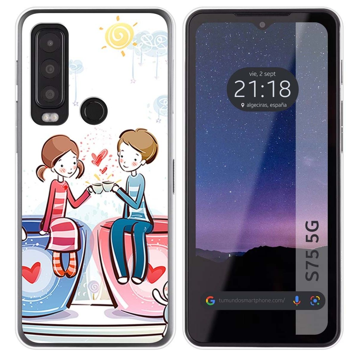 Funda Silicona para CAT S75 5G diseño Café Dibujos