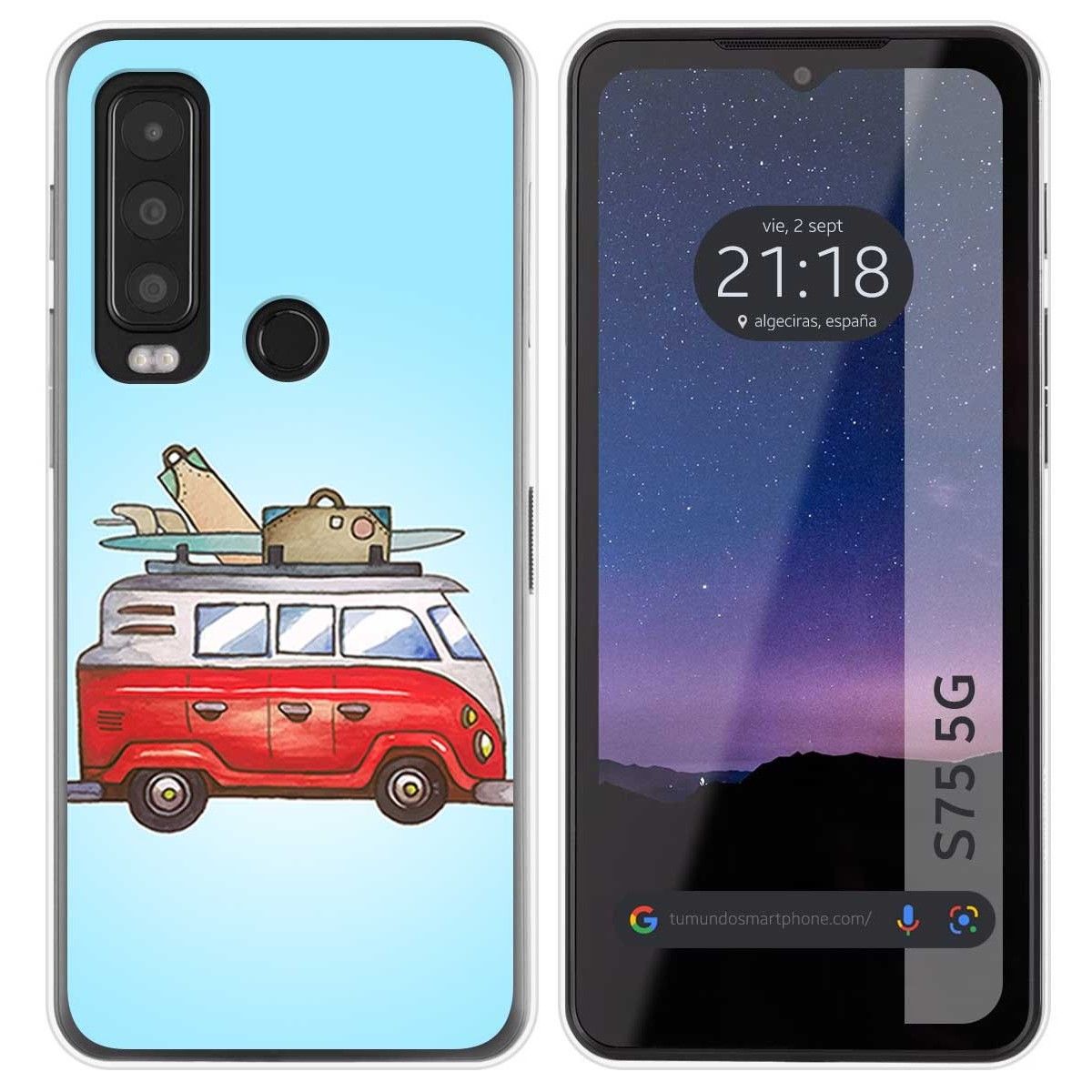 Funda Silicona para CAT S75 5G diseño Furgoneta Dibujos