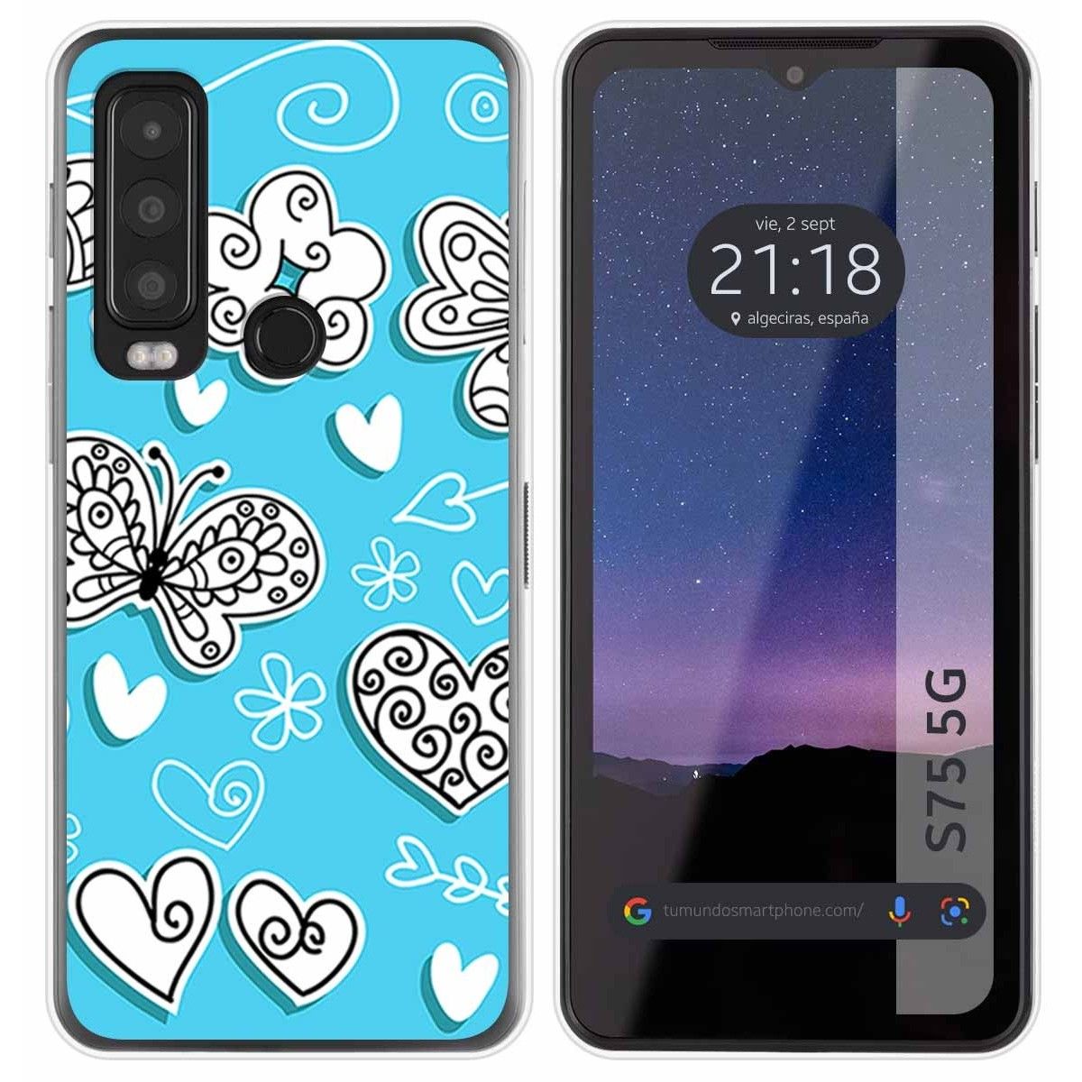 Funda Silicona para CAT S75 5G diseño Mariposas Dibujos