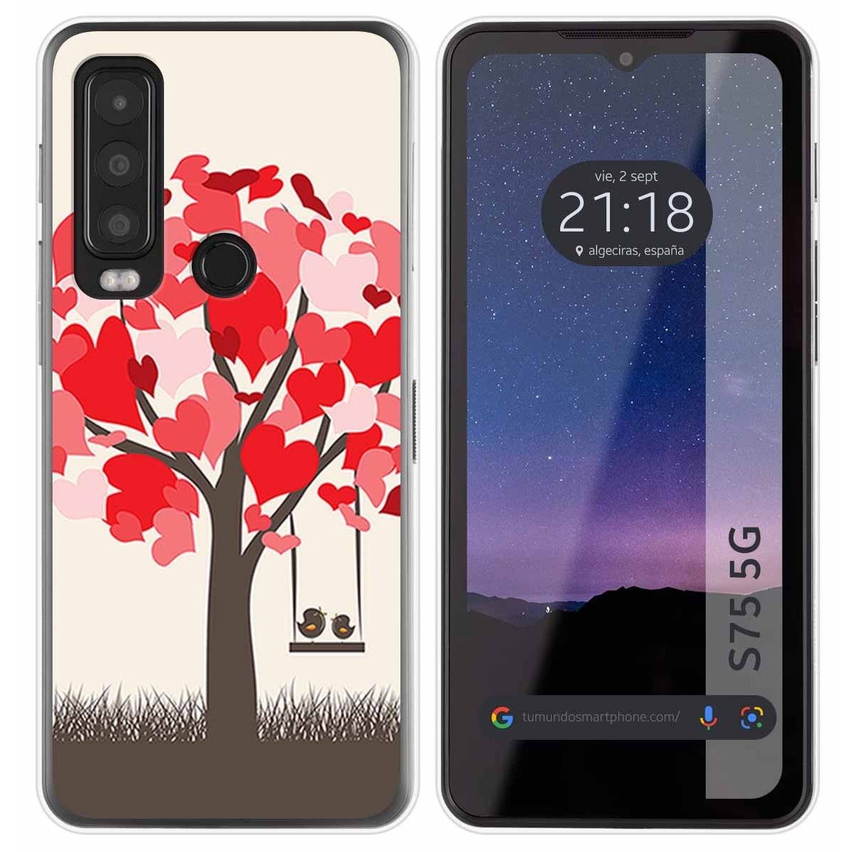 Funda Silicona para CAT S75 5G diseño Pajaritos Dibujos