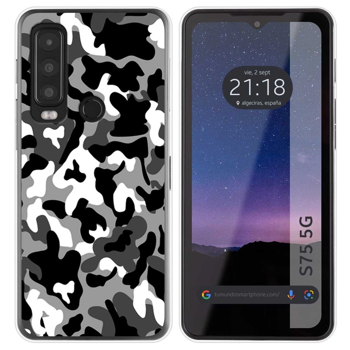 Funda Silicona para CAT S75 5G diseño Snow Camuflaje Dibujos