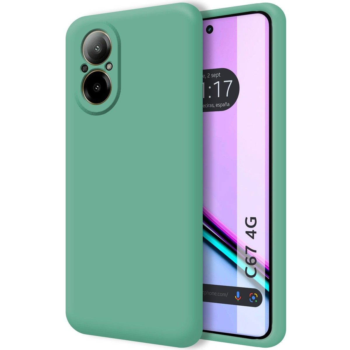 Funda Silicona Líquida Ultra Suave para Realme C67 4G color Verde