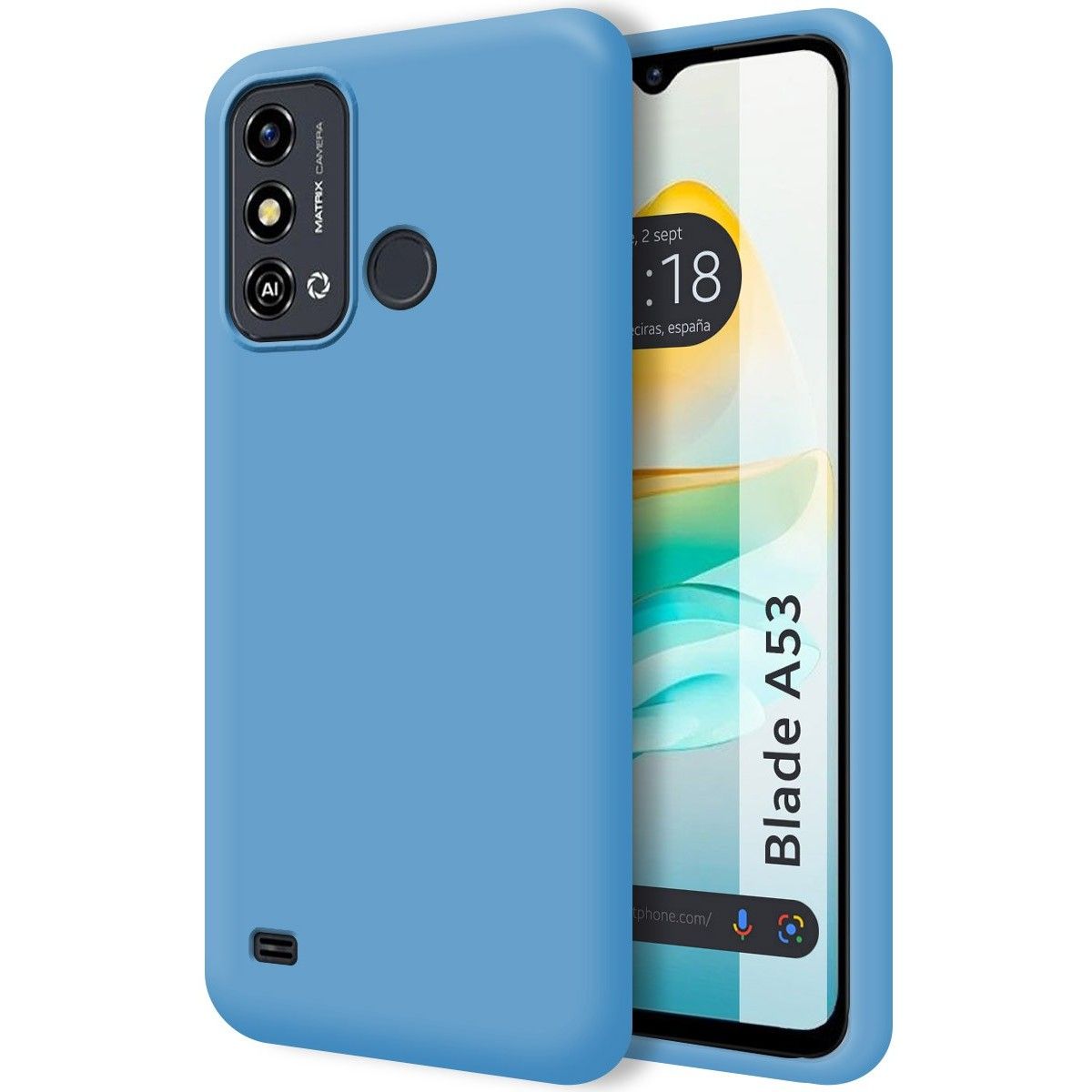 Funda Silicona Líquida Ultra Suave para Zte Blade A53 color Azul