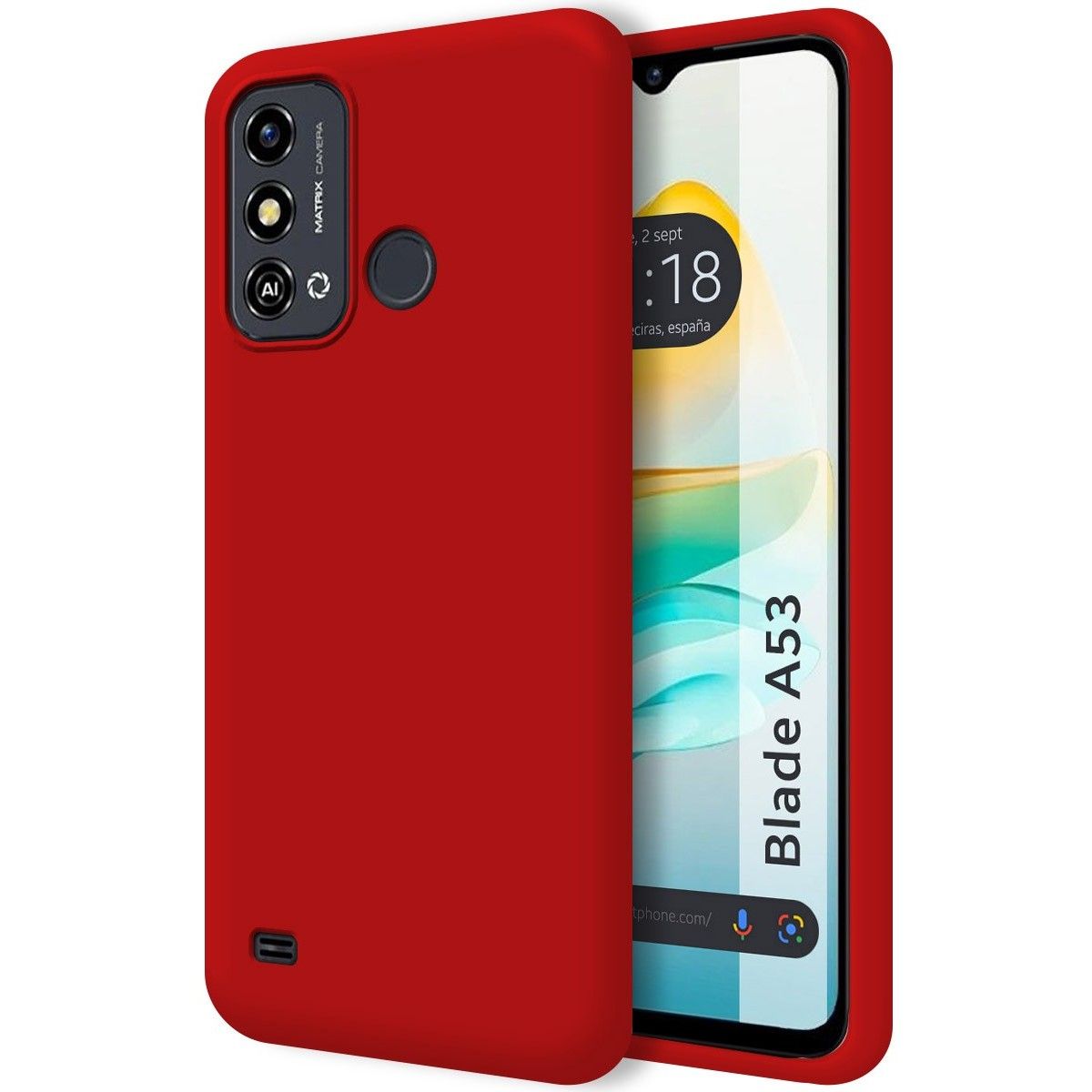 Funda Silicona Líquida Ultra Suave para Zte Blade A53 color Roja