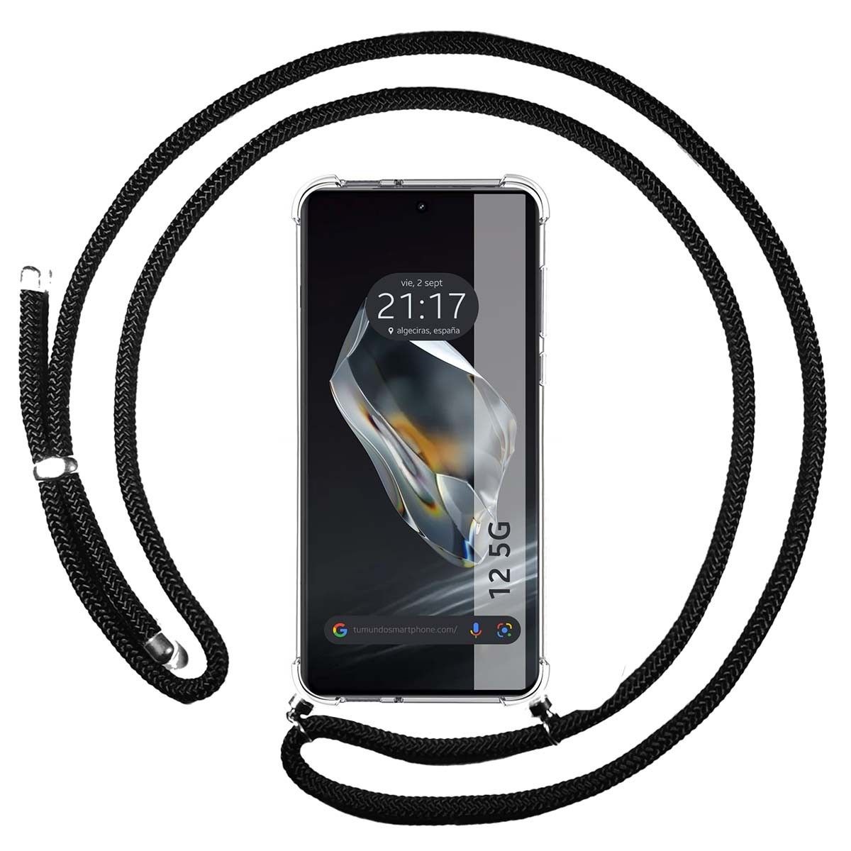 Funda Colgante Transparente para Oneplus 12 5G con Cordon Negro