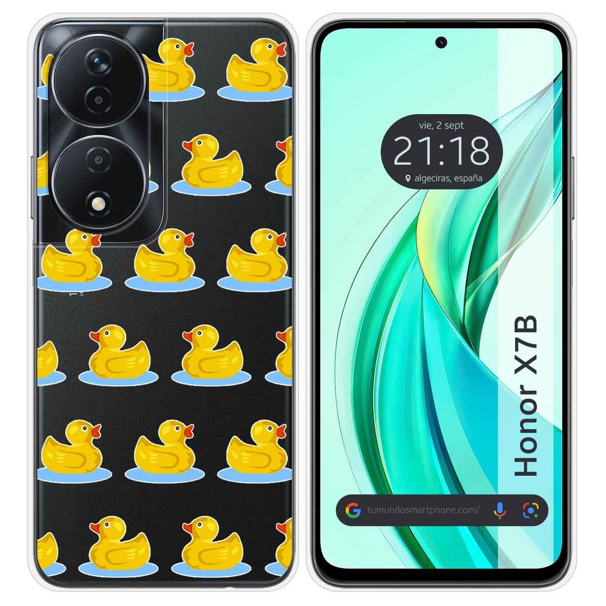 Funda Silicona Transparente para Huawei Honor X7b diseño Pato Dibujos