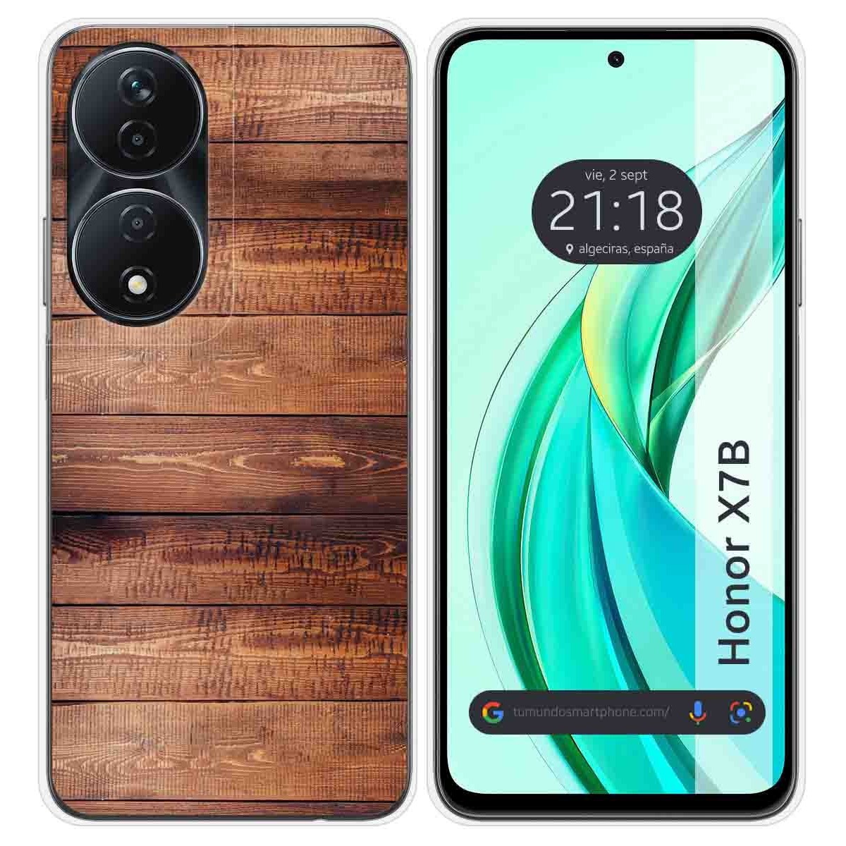 Funda Silicona para Huawei Honor X7b diseño Madera 02 Dibujos