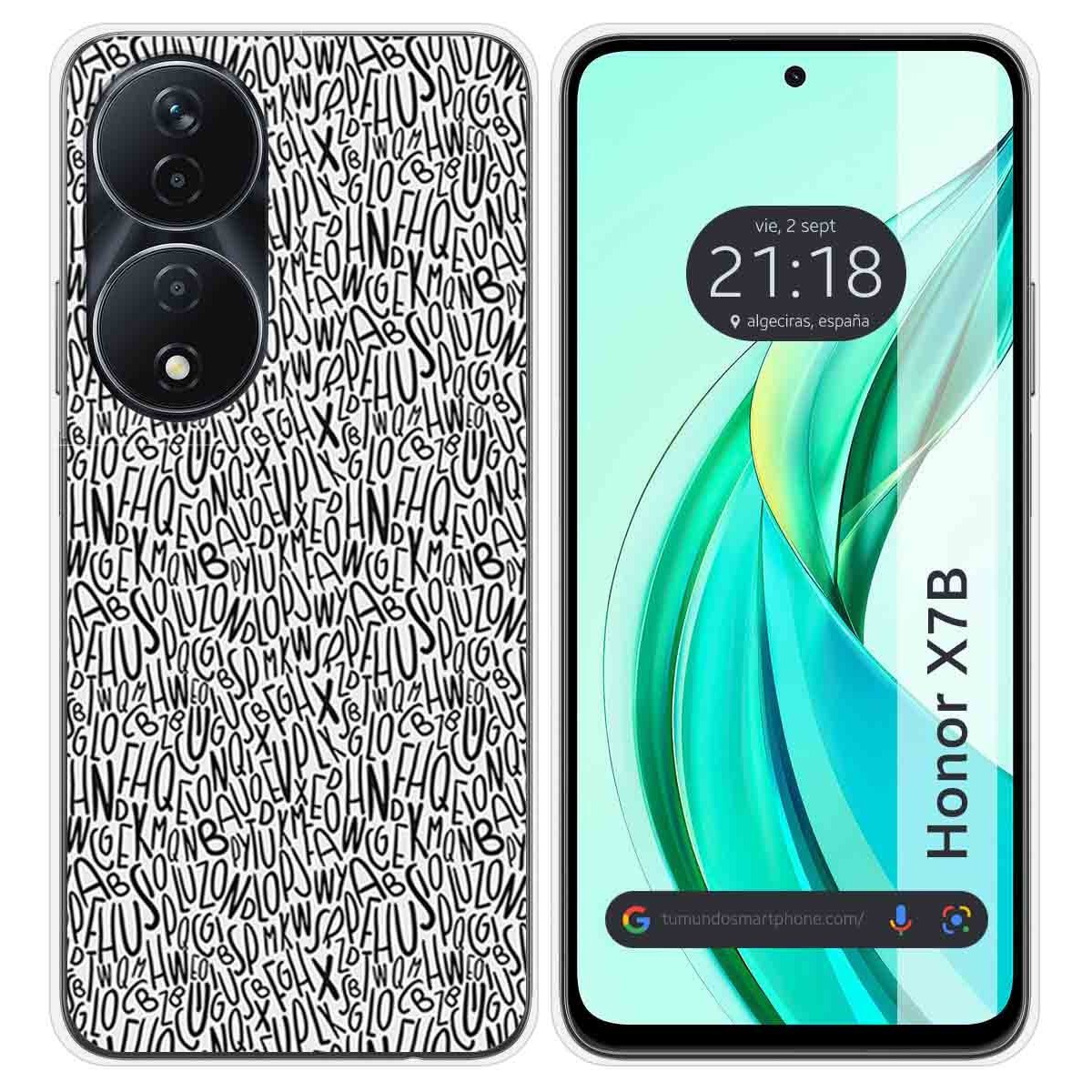 Funda Silicona para Huawei Honor X7b diseño Letras Dibujos