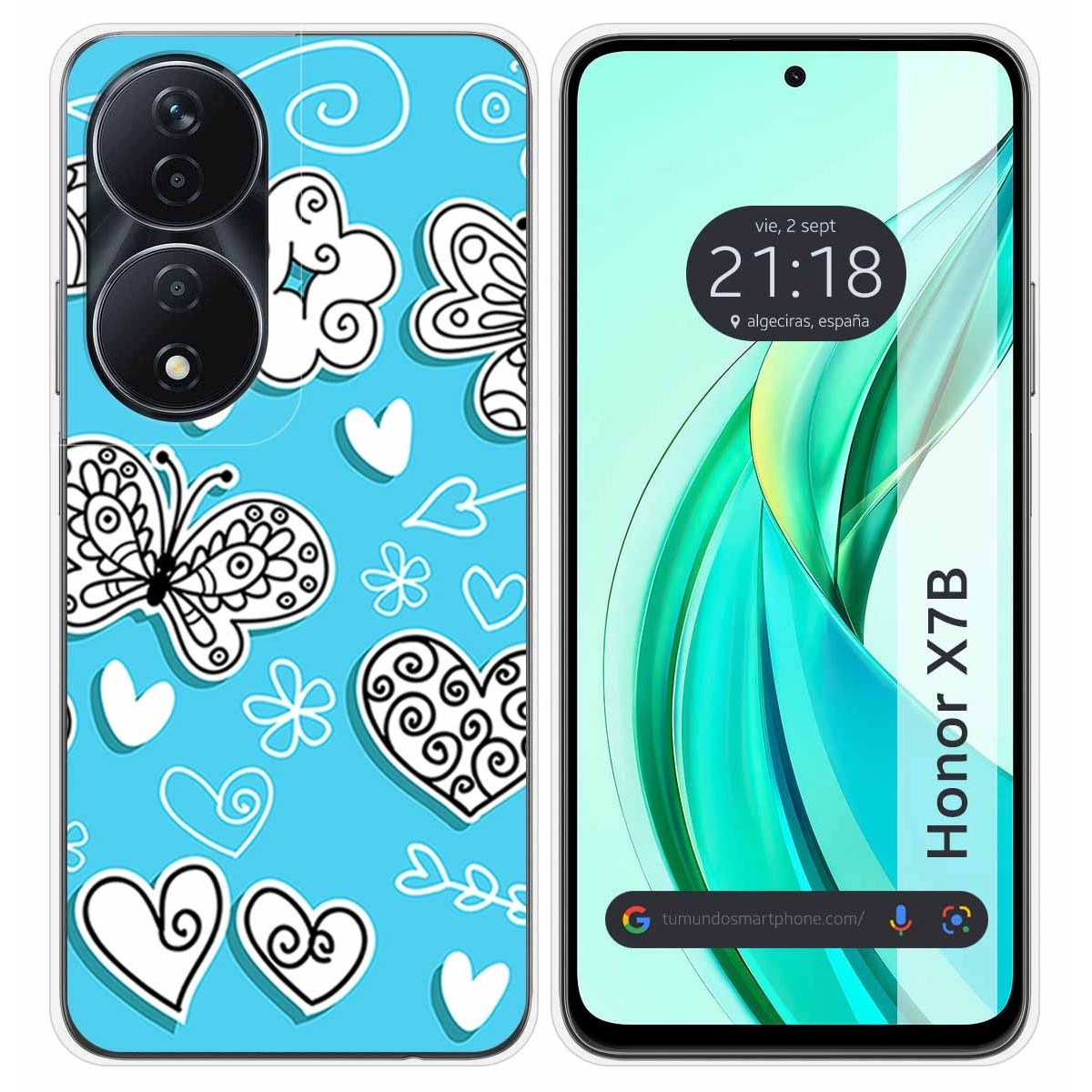 Funda Silicona para Huawei Honor X7b diseño Mariposas Dibujos