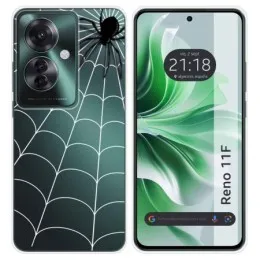 Funda Silicona Transparente para Oppo Reno 11F 5G diseño Araña Dibujos