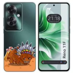 Funda Silicona Transparente para Oppo Reno 11F 5G diseño Bufalo Dibujos