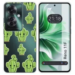 Funda Silicona Transparente para Oppo Reno 11F 5G diseño Cactus Dibujos