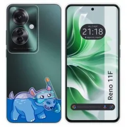 Funda Silicona Transparente para Oppo Reno 11F 5G diseño Hipo Dibujos