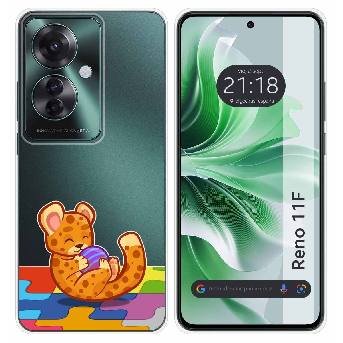 Funda Silicona Transparente para Oppo Reno 11F 5G diseño Leopardo Dibujos