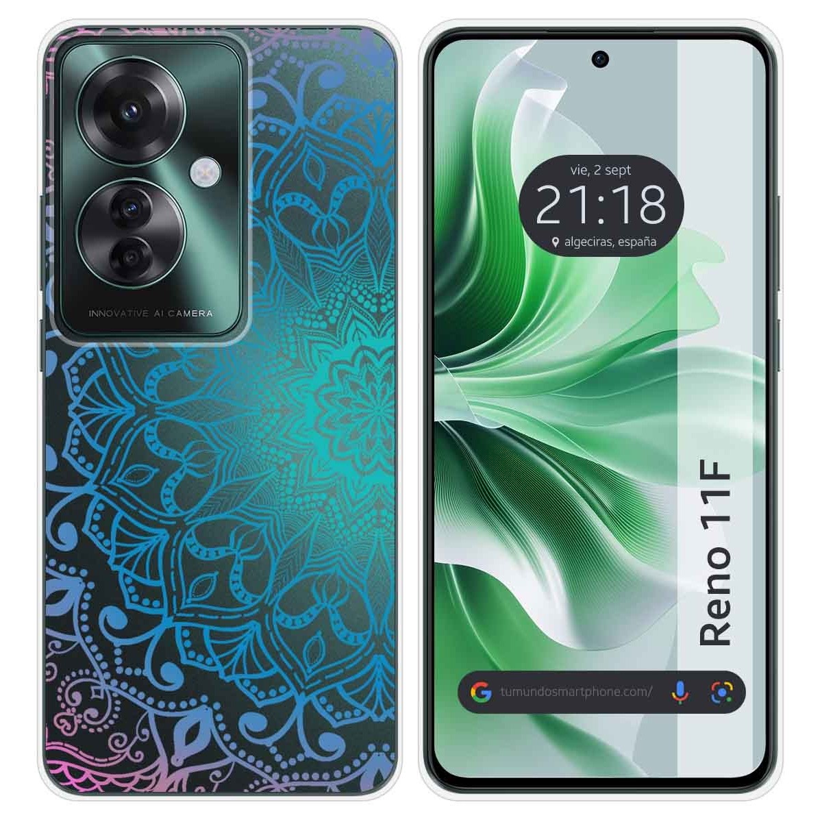 Funda Silicona Transparente para Oppo Reno 11F 5G diseño Mandala Dibujos