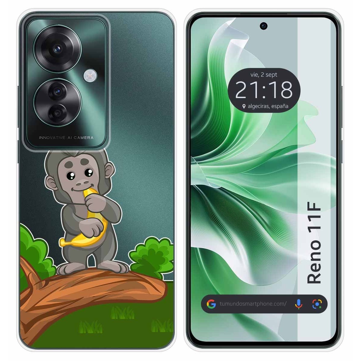 Funda Silicona Transparente para Oppo Reno 11F 5G diseño Mono Dibujos