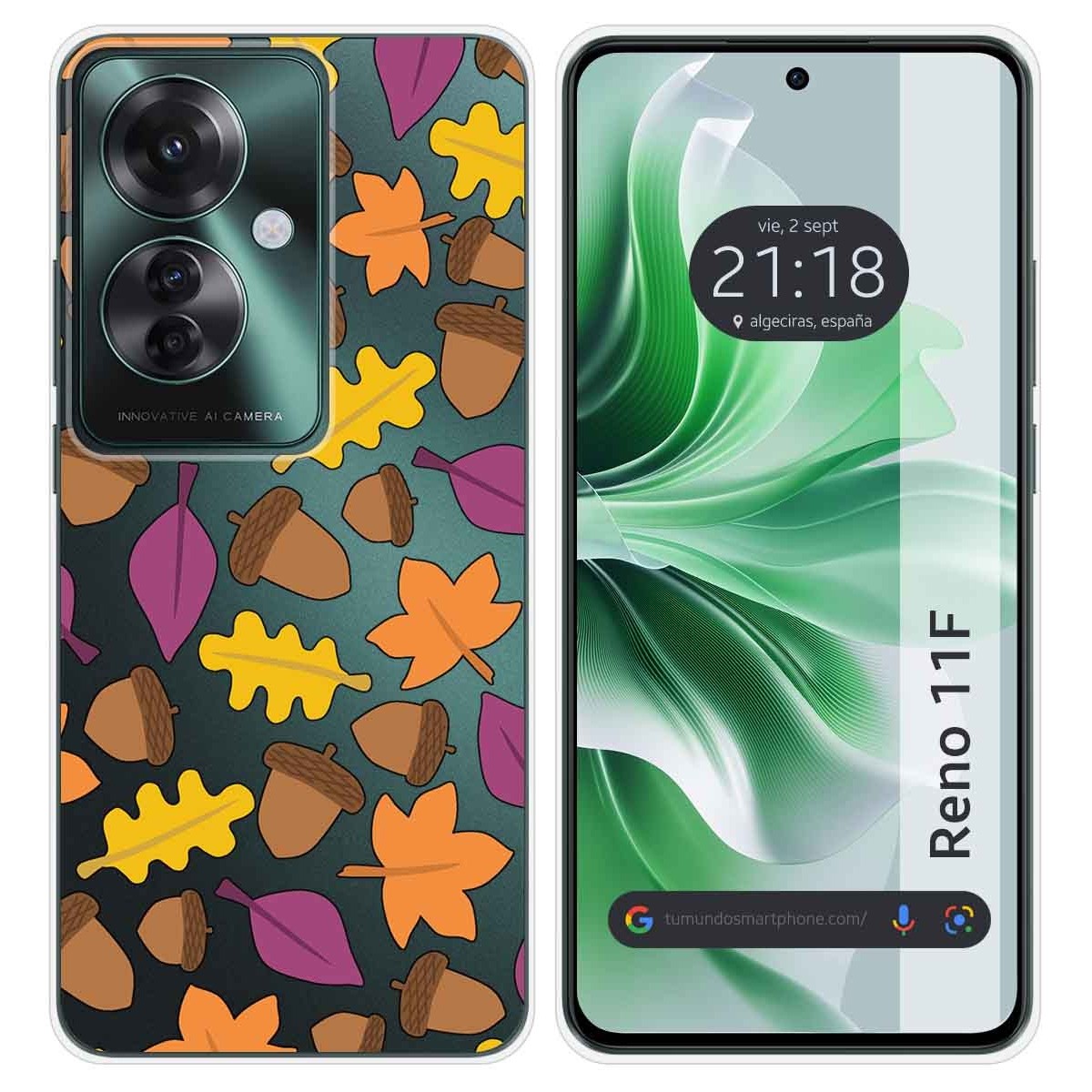 Funda Silicona Transparente para Oppo Reno 11F 5G diseño Otoño Dibujos