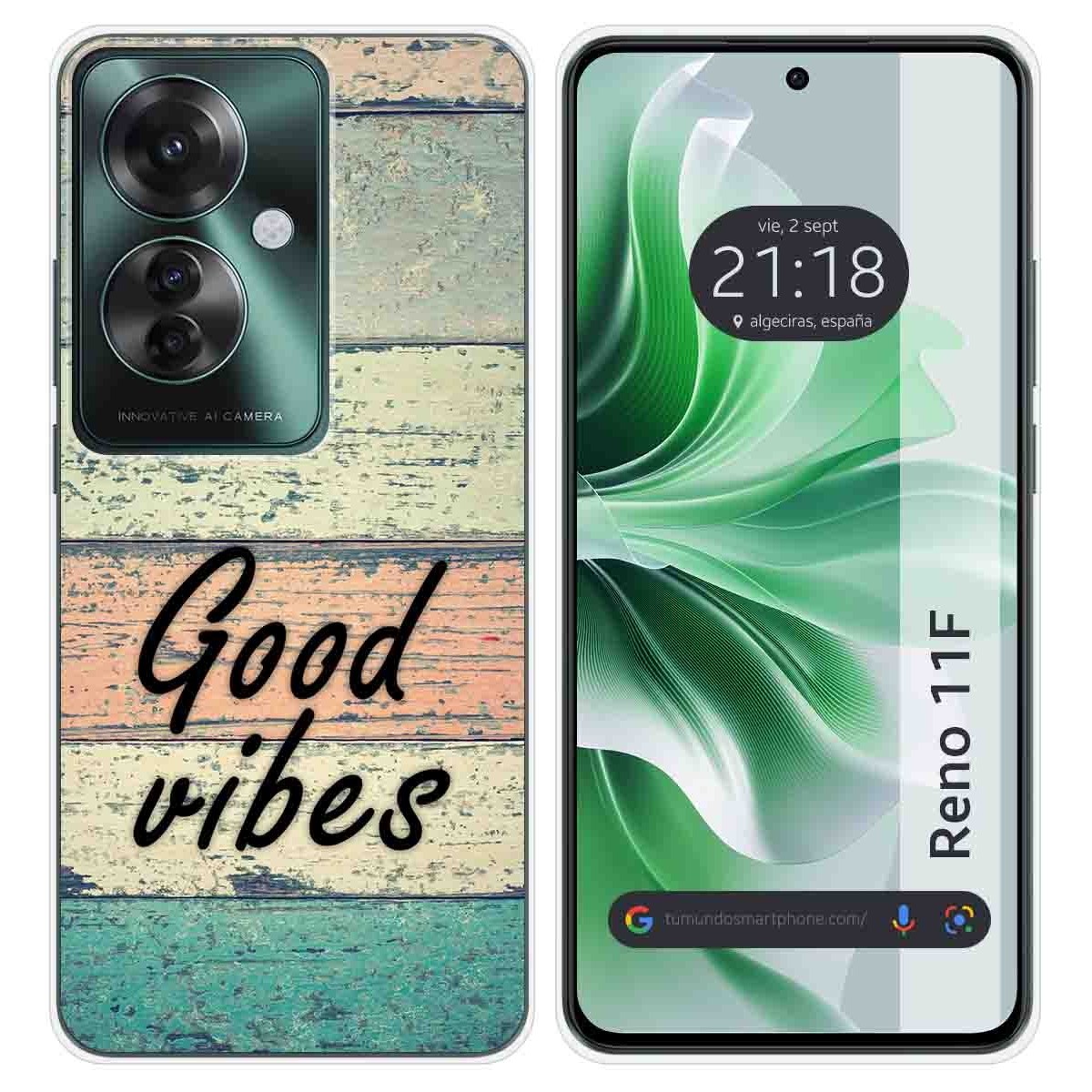 Funda Silicona para Oppo Reno 11F 5G diseño Madera 01 Dibujos