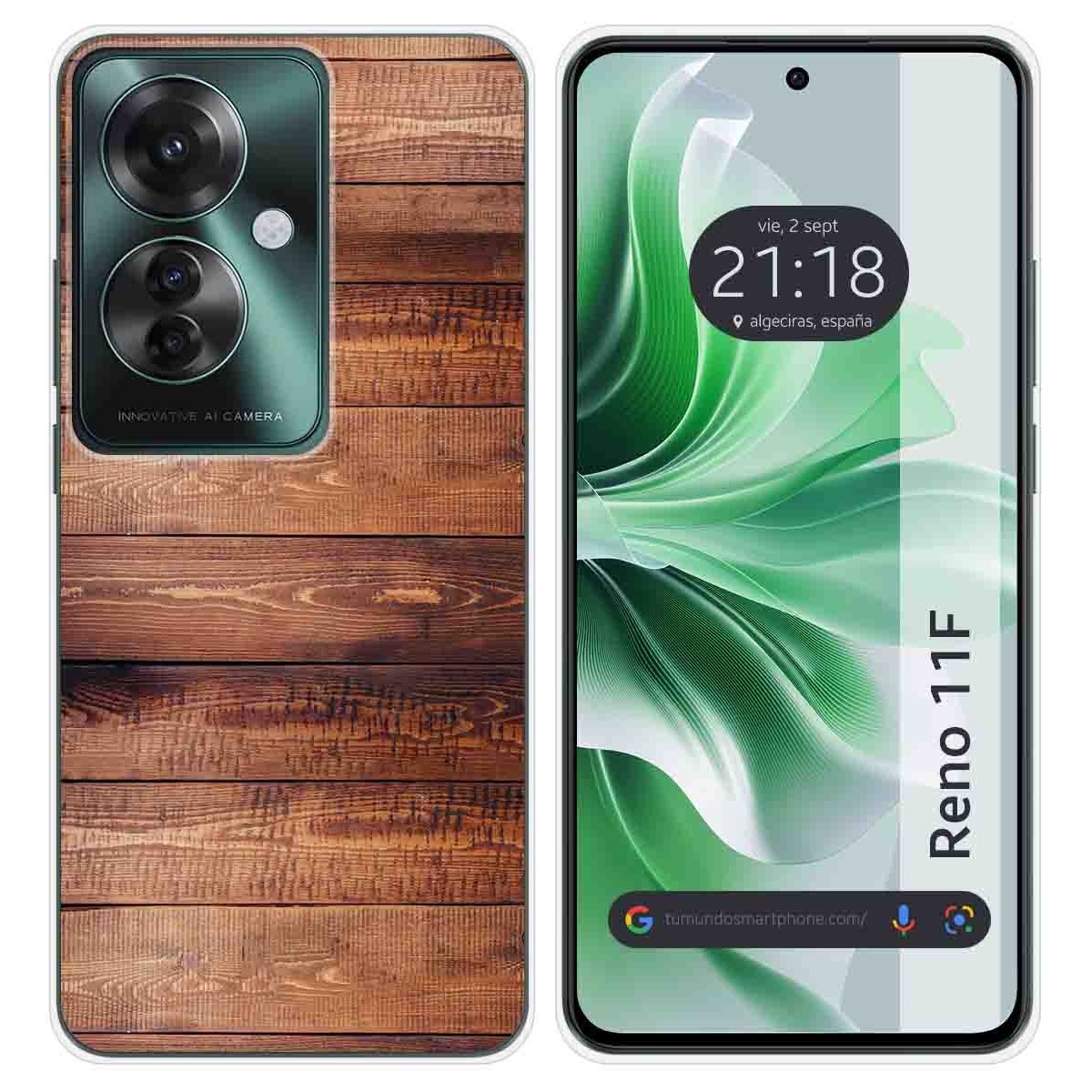 Funda Silicona para Oppo Reno 11F 5G diseño Madera 02 Dibujos