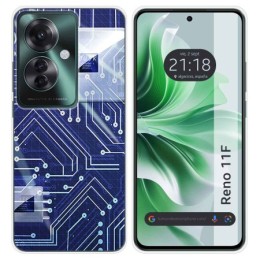 Funda Silicona para Oppo Reno 11F 5G diseño Circuito Dibujos