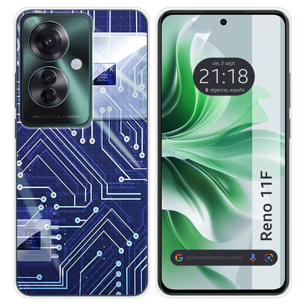 Funda Silicona para Oppo Reno 11F 5G diseño Circuito Dibujos