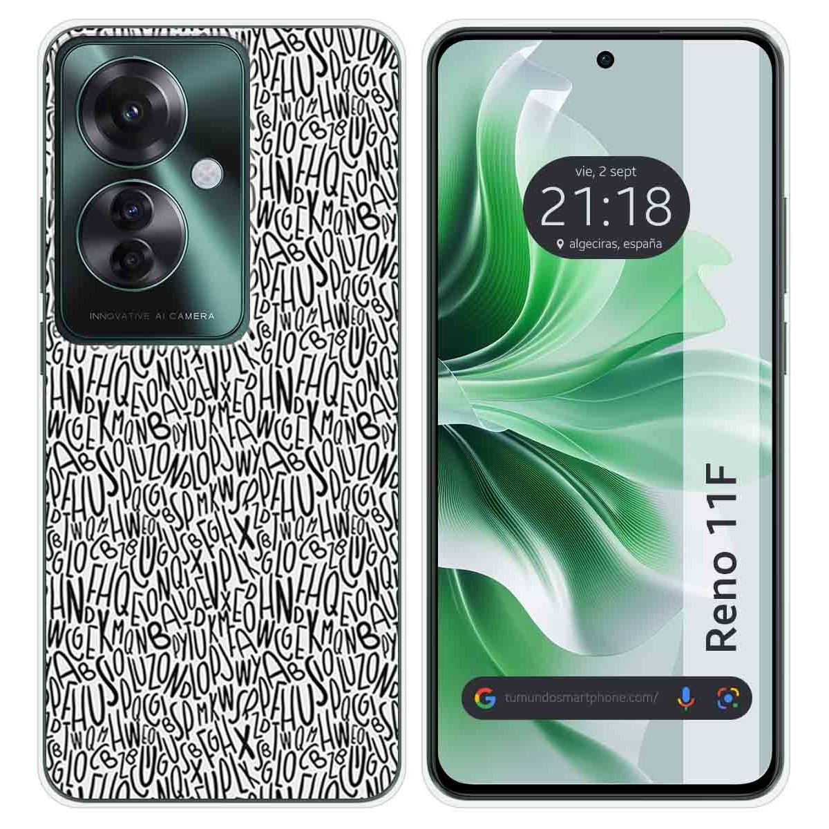 Funda Silicona para Oppo Reno 11F 5G diseño Letras Dibujos