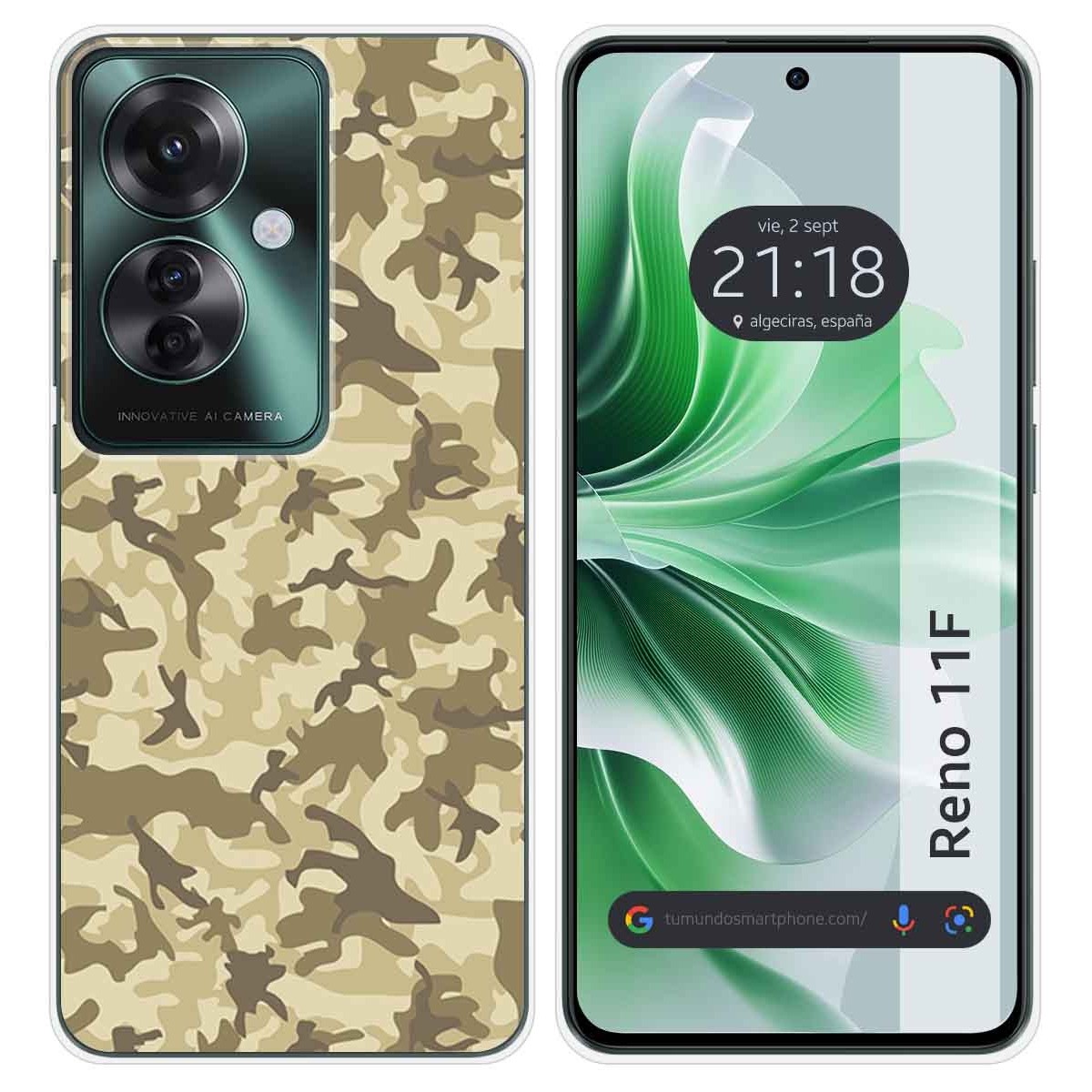 Funda Silicona para Oppo Reno 11F 5G diseño Sand Camuflaje Dibujos