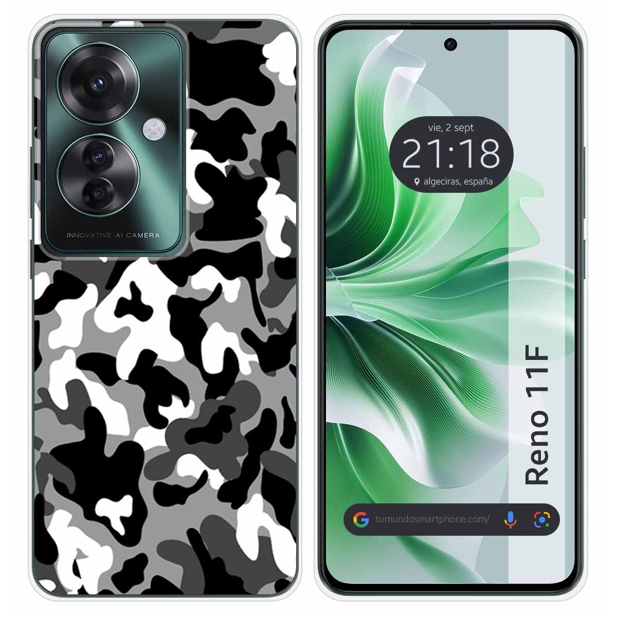 Funda Silicona para Oppo Reno 11F 5G diseño Snow Camuflaje Dibujos