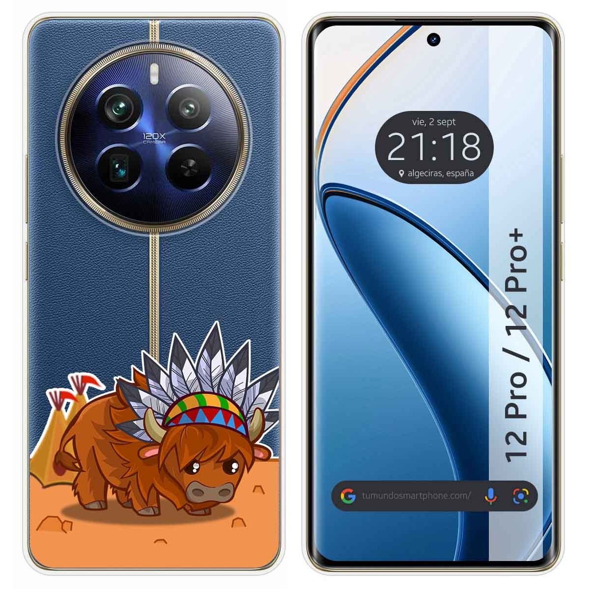 Funda Silicona Transparente para Realme 12 Pro 5G / 12 Pro Plus 5G diseño Bufalo Dibujos